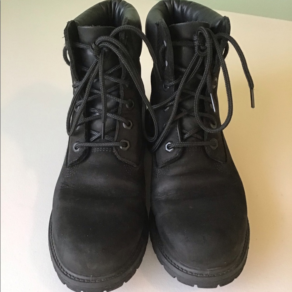 Timberland 6-Inch Premium Waterproof Boot Women's 9M Black Suede Lace Up